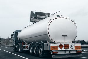 A tanker truck on the highway